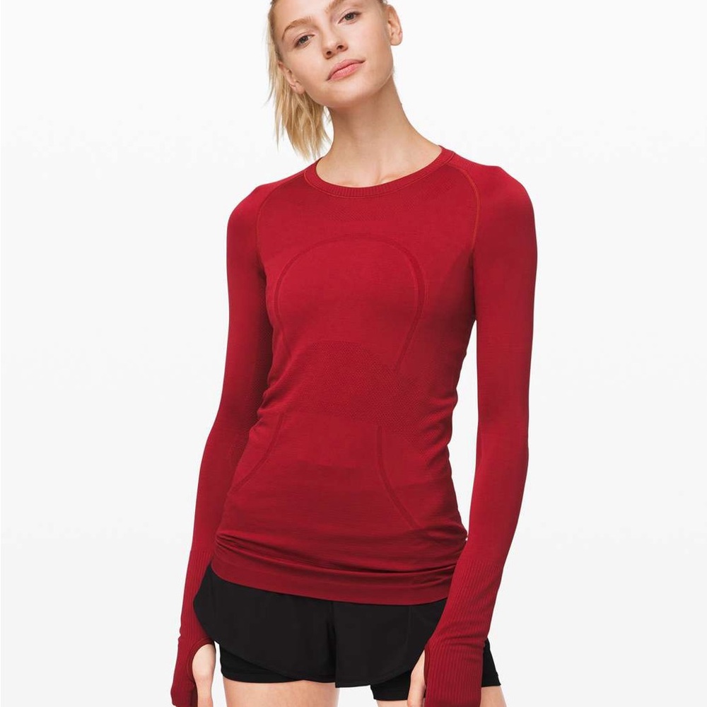 Prep Red Long Sleeve Swiftly Top